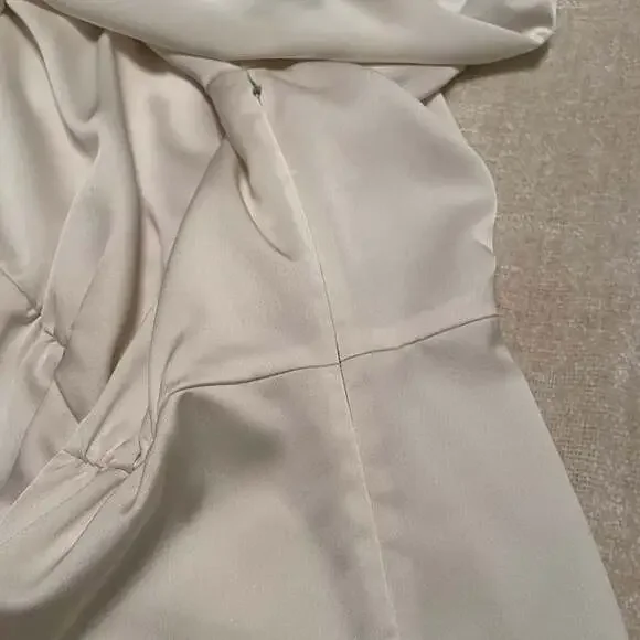 J. Crew Satin Long Sleeve Peplum Blouse Sz6 Ivory Old Money Lux - Picture 8 of 8